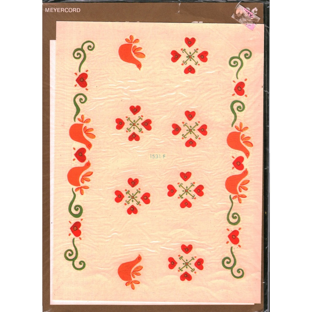 Vintage Meyercord Folk Art Decals for Home Decor Arts Crafts Retro Transfers